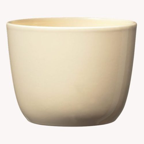 K193983 CERAMICPLANT POT, SEVILLA, SHINY VANILLA