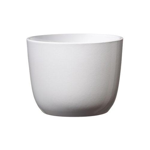 K193990 CERAMICPLANT POT, SEVILLA, SHINY WHITE