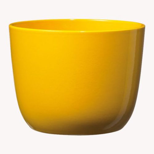 K193992 CERAMICPLANT POT, SEVILLA, SHINY YELLOW