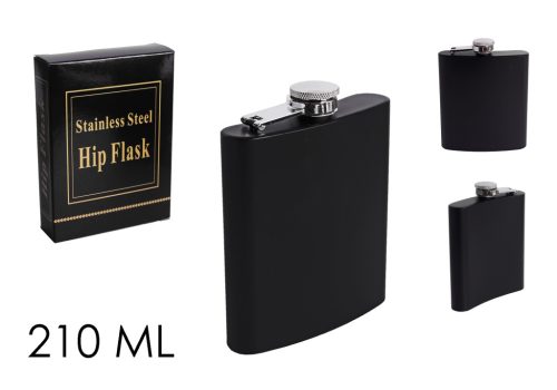 STAINLESS STEEL HIP FLASK BLACK