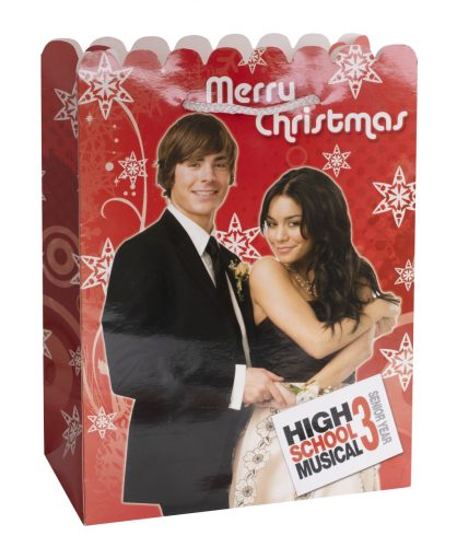 DISNEY PAPER GIFT BAG, HIGH SCHOOL MUSICAL 3 MERRY CHRISTMAS FELIRAT, RED