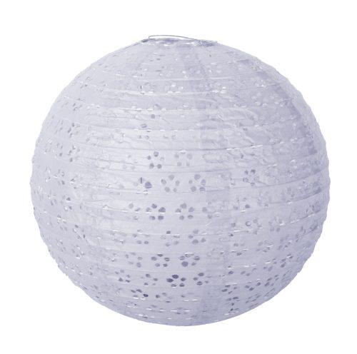 K372138 PAPER LANTERN BALL  SHAPE  LACY  WHITE