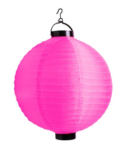 K372274 ORGANZA LANTERN BALL SHAPE WITH LED PINK