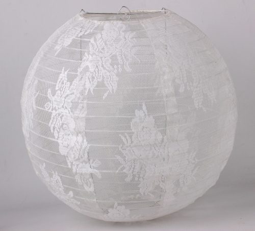 K372302 ORGANZA LANTERN BALL SHAPE  LACE PATTERN