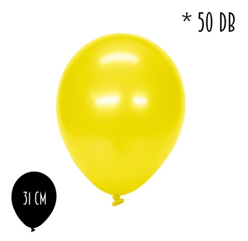 RUBBER BALOON SET OF 50 METAL YELLOW