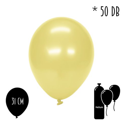 RUBBER BALOON SET OF 50 METAL CREAM