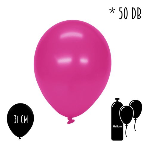 RUBBER BALOON SET OF 50 METAL FUCHSIA