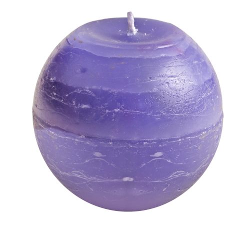 K410074 CANDLE RUSTIC BALL SHAPE LAVENDER