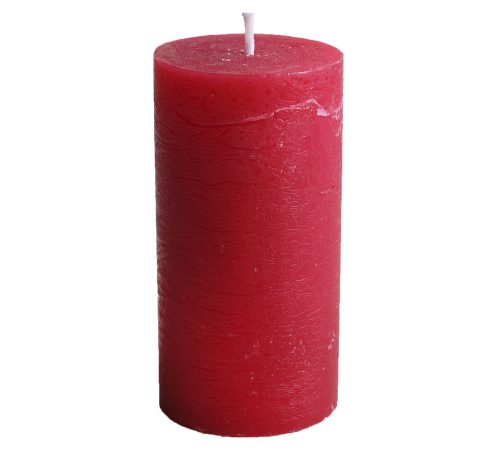 K410215 CANDLE RUSTIC CYLINDER SHAPE  RED
