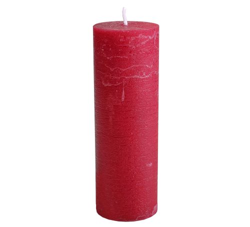 K410226 CANDLE RUSTIC CYLINDER SHAPE  RED