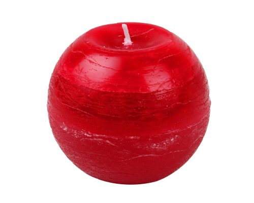 K410263 ˙ RUSTIC CANDLE BALL RED