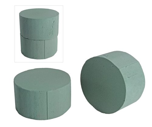 FLORAL FOAM WET DISK SHAPE  SET OF 2 GREEN