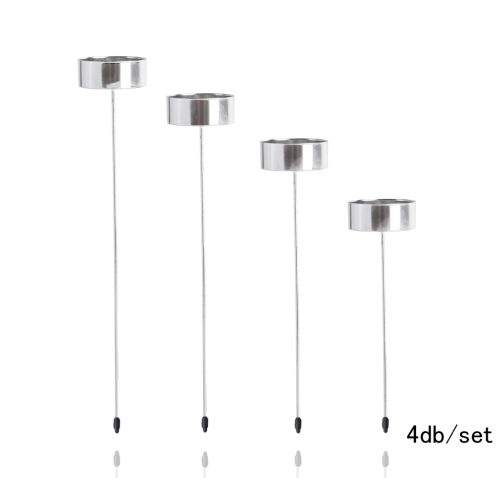 TEA LIGHT HOLDER ON STICKS 4 PC SILVER