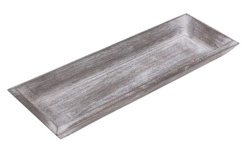 K422344 WOODEN UNDERPLATE OBLONG GREY