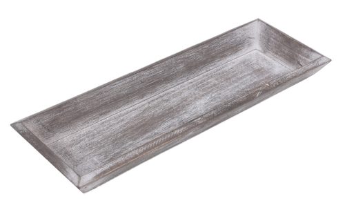 K422347 WOODEN UNDERPLATE OBLONG GREY