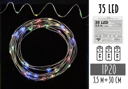 LED WIRE GIRLAND WITHOUT 3AA BATTERY, 35 LED COLORFUL