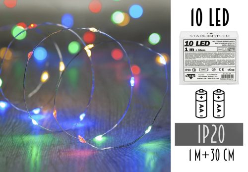 LED WIRE GIRLAND WITHOUT 2AA BATTERY, 10 LED COLORFUL