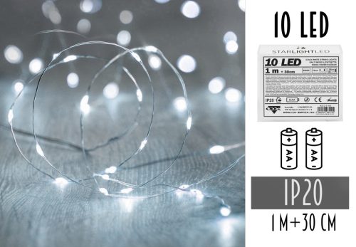 LED WIRE GIRLAND WITHOUT 2AA BATTERY, 10 LED COLD LIGHT