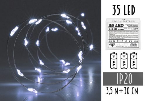 LED WIRE GIRLAND WITHOUT 3AA BATTERY, 35 LED COLORFUL