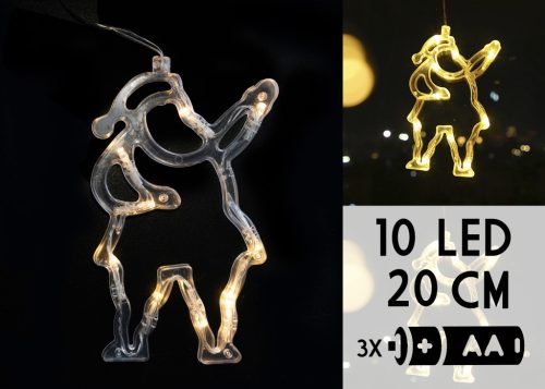 VILÁGÍTÓ FIGURA, CSŐVÁZAS, MIKULÁS ALAKÚ, 10 LEDDEL, ELEMES, MELEG FEHÉR FÉNYŰ