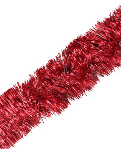 CHRISTMAS TINSEL GARLAND WITH TILES, MATT RED