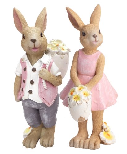 POLIREZIN RABBIT BOY OR GIRL, STANDING, PINK