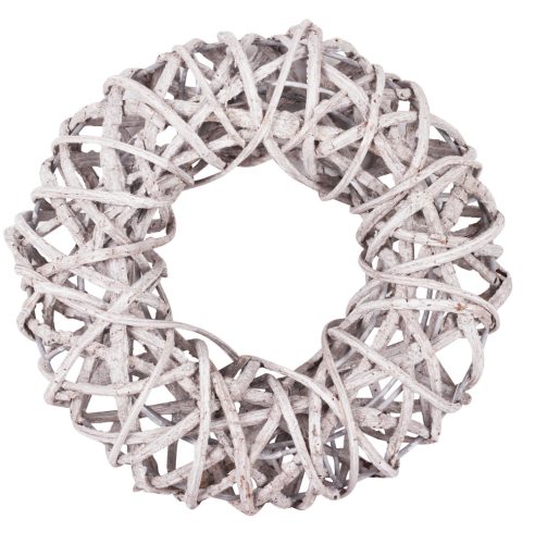 K472425 WREATH WITH WIRE  GREY