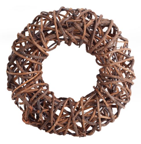 WREATH WITH WIRE  BROWN