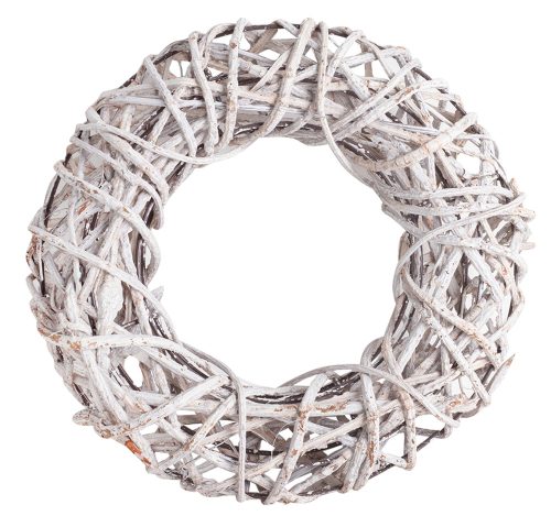 K472428 WREATH WITH WIRE  GREY