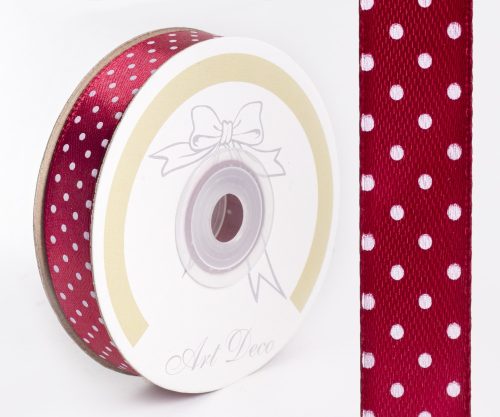 SATIN RIBBON, DOTTED CLARET