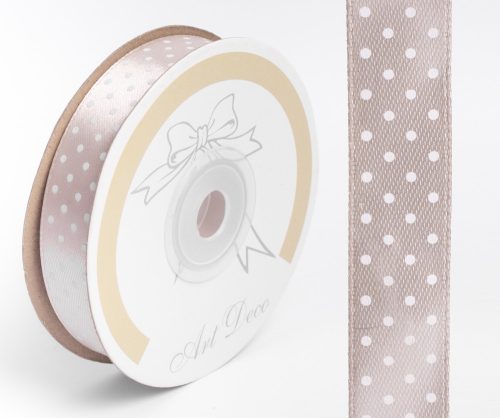 SATIN RIBBON, DOTTED DRAB