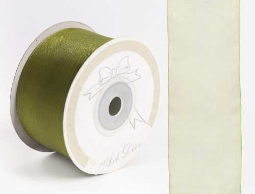 K479458 ORGANZA RIBBON, MOSS GREEN