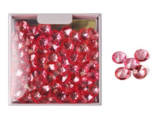 PLASTIC DIAMOND IN BOX, SET OF 60, PINK