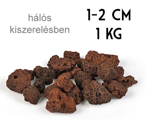 K488983 LÁVA KŐ BARNA1-2CM/1KG/HÁLÓ