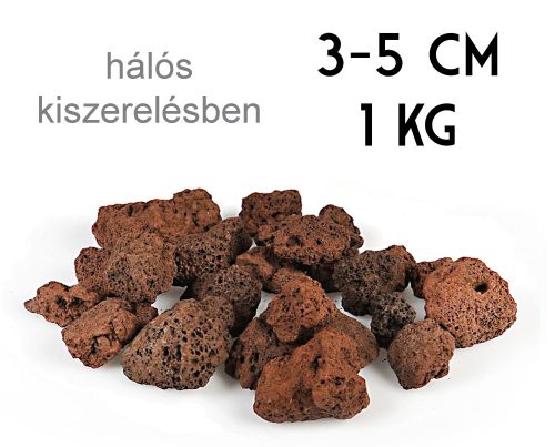 LÁVA KŐ BARNA3*5CM/1KG/HÁLÓ