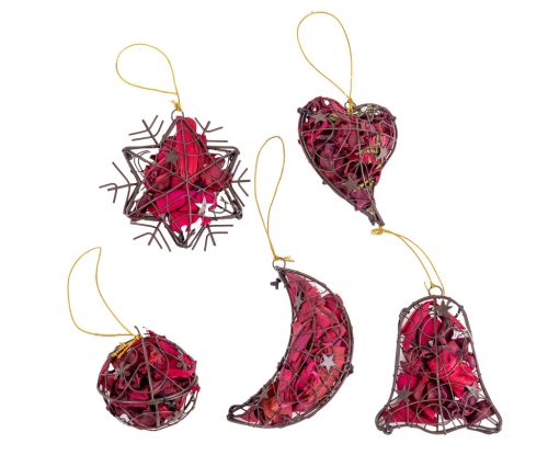 POT-POURRI WITH HANGING, CRISTHMAS SHAPED, RED