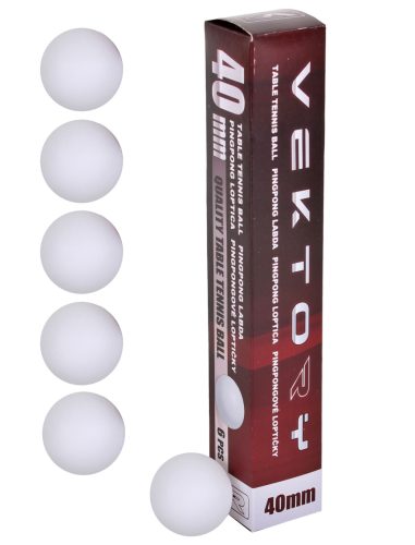 TABLE TENNIS BALL IN PAPER BOX, SET OF 6, VEKTORY