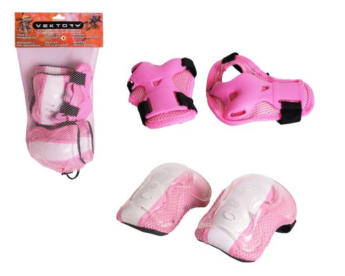 K730617 PROFESSIONAL KNEE PAD & ELBOW GUARD SET, SIZE: SMALL, MEDIUM, LARGE, PINK COLOUR