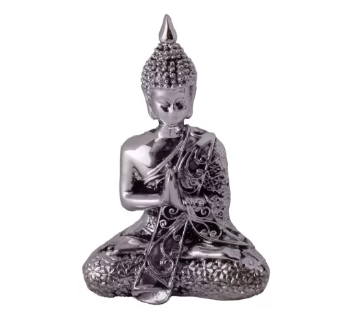 POLIREZIN BUDDHA, IMÁTKOZIK, EZÜST