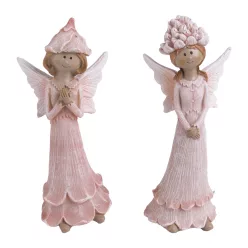 POLIREZIN TÜNDÉR, ÁLLÓ, VIRÁG RUHÁBAN, RÓZSASZÍN