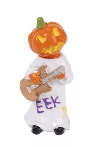 POLIREZIN HALLOWEEN TÖK, SZELLEM RUHÁBAN, GITÁRRAL, FEHÉR NARANCSSÁRGA