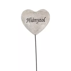 POLIREZIN SZÍV+PÁLCA, HIÁNYZOL FELIRAT, SZÜRKE