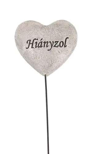 POLIREZIN SZÍV+PÁLCA, HIÁNYZOL FELIRAT, SZÜRKE