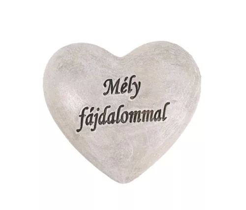 POLIREZIN SZÍV, MÉLY FÁJDALOMMAL FELIRAT, SZÜRKE