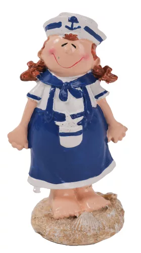 POLIREZIN MATRÓZ LÁNY, ÁLLÓ, KÉK/FEHÉR