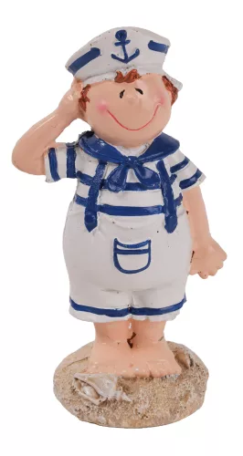 POLIREZIN MATRÓZ FIÚ, ÁLLÓ, KÉK/FEHÉR