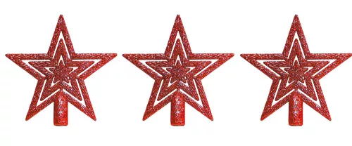 AKASZTÓS KARÁCSONYI DÍSZ CSILLAGCSÚCS, PIROS