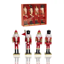 DEKOR POLIREZIN DIÓTÖRŐ DÍSZDOBOZBAN, 4 DARABOS, PIROS
