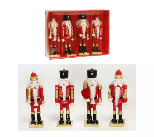 DEKOR POLIREZIN DIÓTÖRŐ DÍSZDOBOZBAN, 4 DARABOS, PIROS