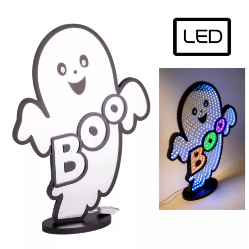 LED HALLOWEEN SZELLEM, SZÍNES BOO FELIRAT